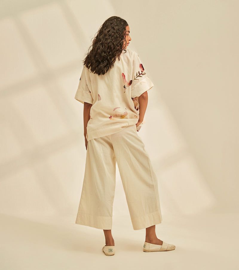 Blossom Cape Shrug cotton by Khara Kapas in white for women in Singapore