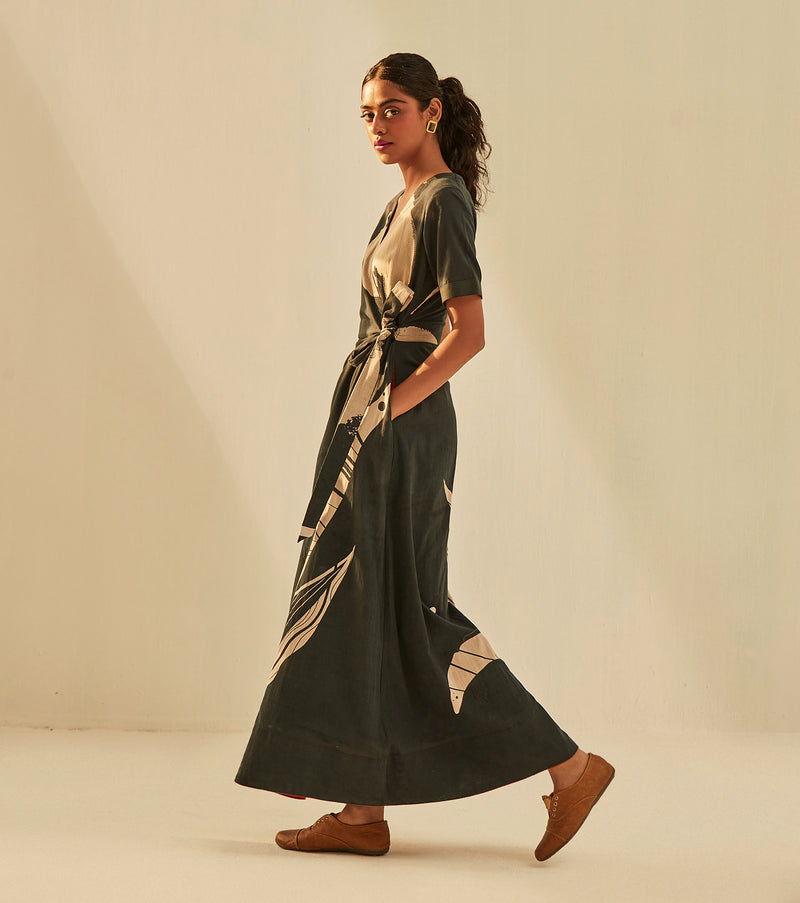 Bhutan Dress cotton by Khara Kapas in black for women in Singapore