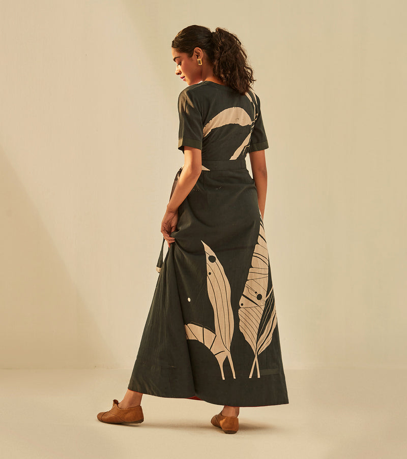 Bhutan Dress cotton by Khara Kapas in black for women in Singapore