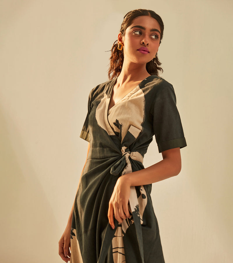 Bhutan Dress cotton by Khara Kapas in black for women in Singapore