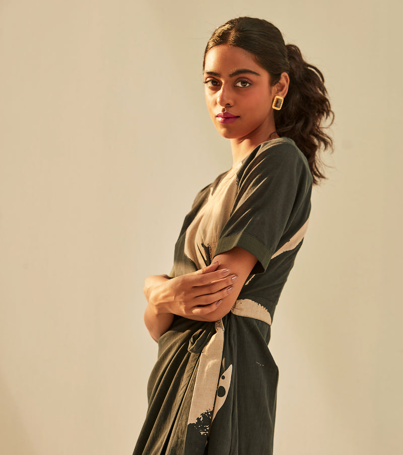 Bhutan Dress cotton by Khara Kapas in black for women in Singapore