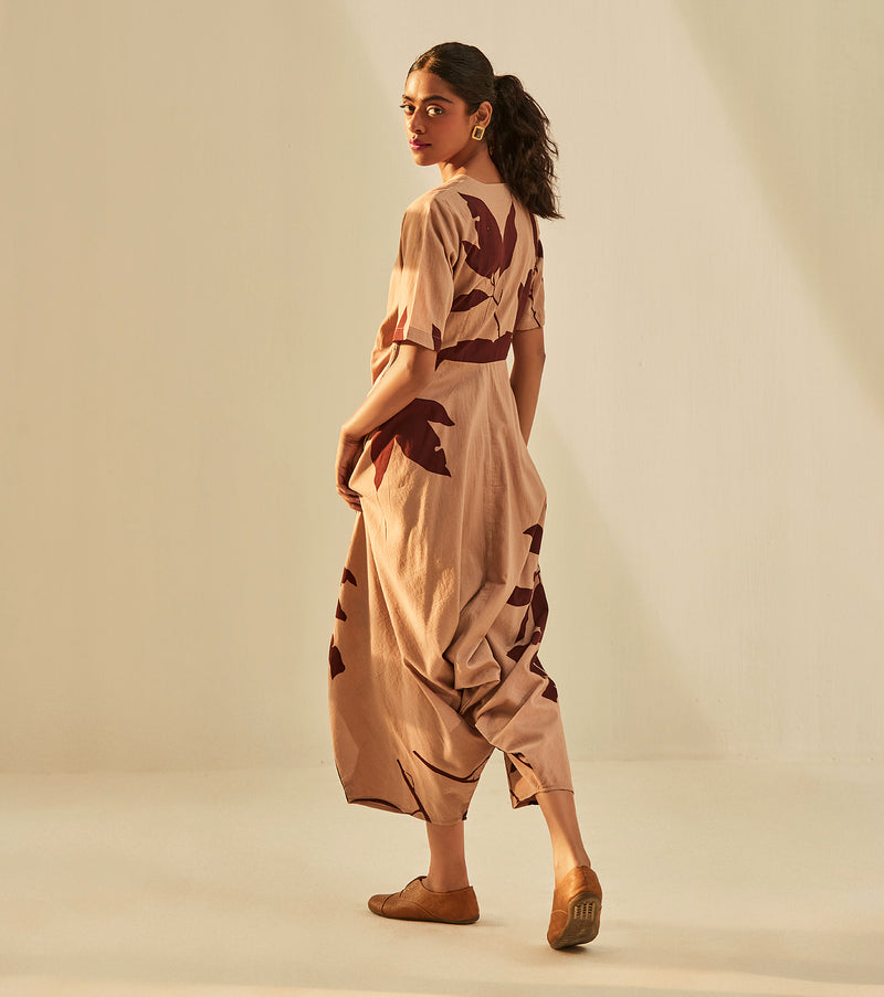 Brunet jumpsuit cotton by Khara Kapas in brown for women in Singapore