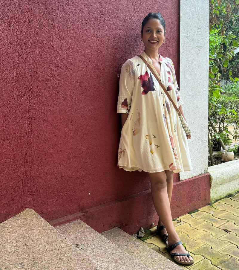 Gardenia Dress cotton dress by Khara Kapas in off white for women in Singapore