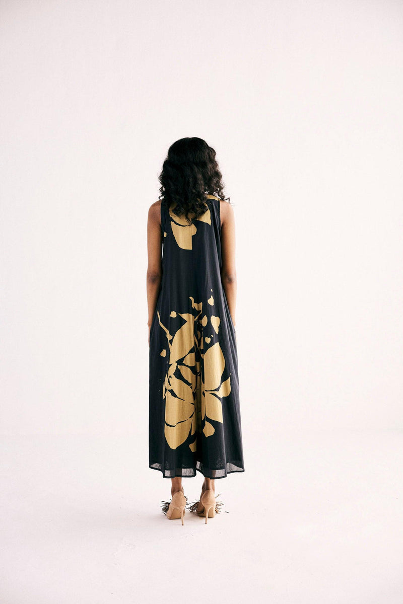 Treasure Island Jumpsuit cotton jumpsuit by Khara Kapas in black for women in Singapore
