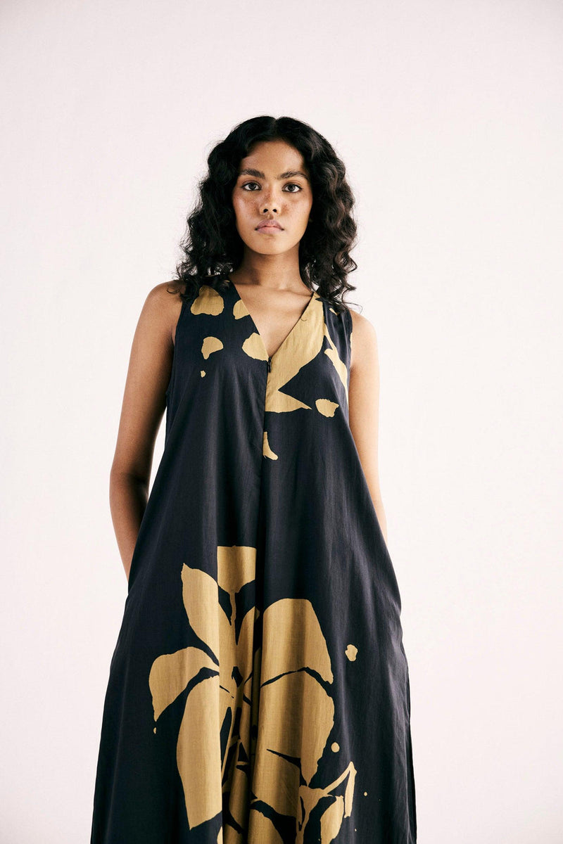 Treasure Island Jumpsuit cotton jumpsuit by Khara Kapas in black for women in Singapore