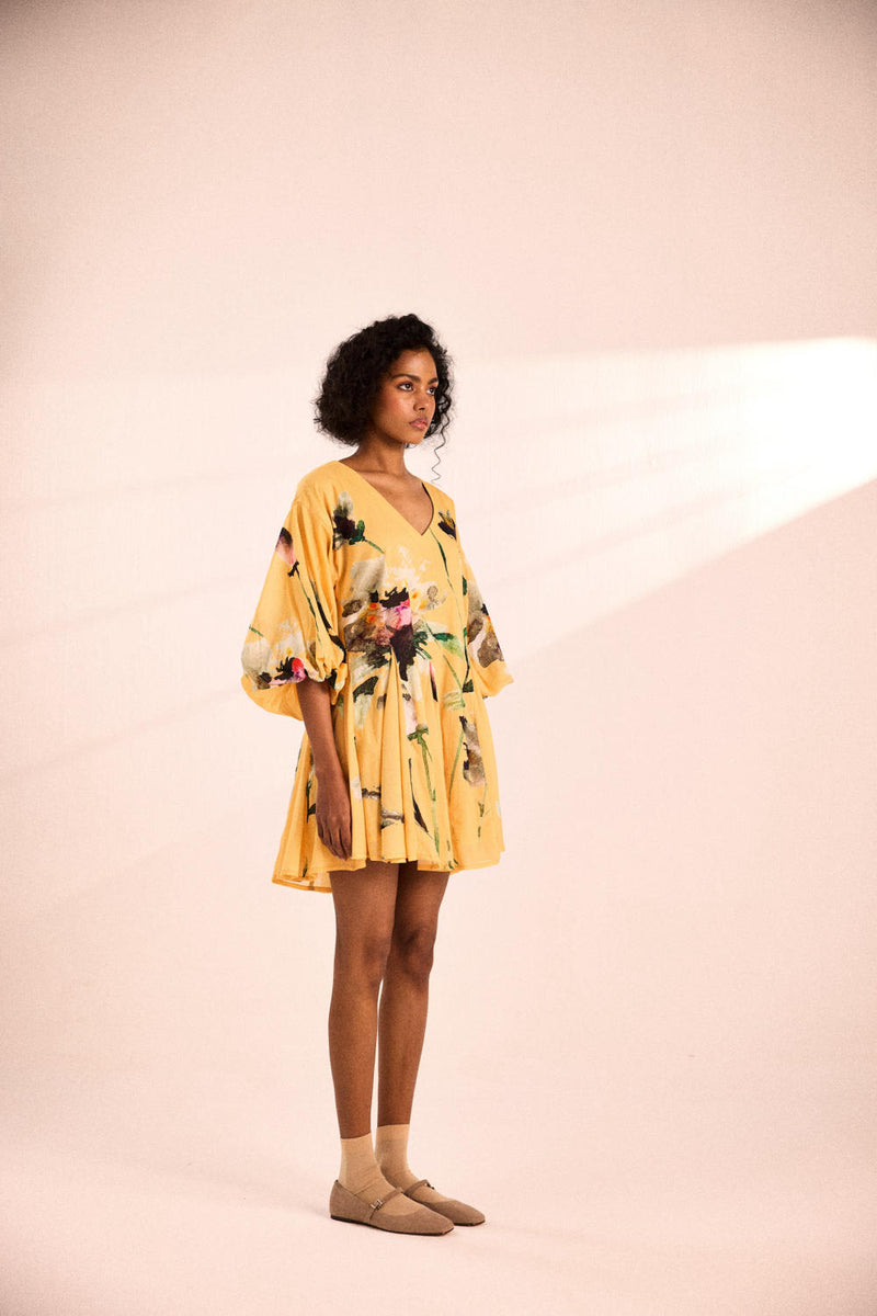 Midspring dress by Khara Kapas in yellow for women in Singapore