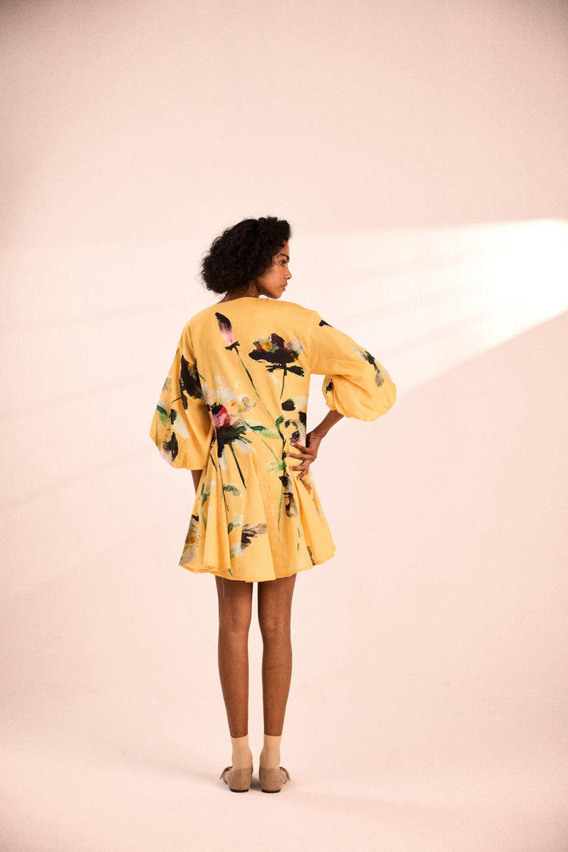 Midspring dress by Khara Kapas in yellow for women in Singapore