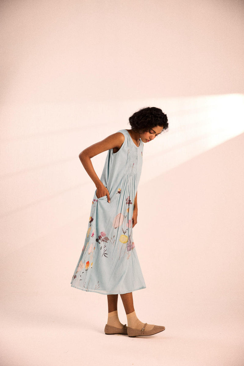 A touch of spring Dress by Khara Kapas in blue for women in Singapore