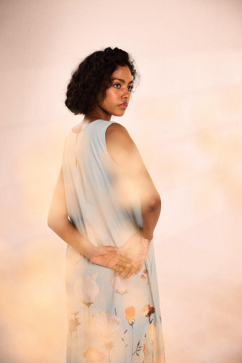 A touch of spring Dress by Khara Kapas in blue for women in Singapore