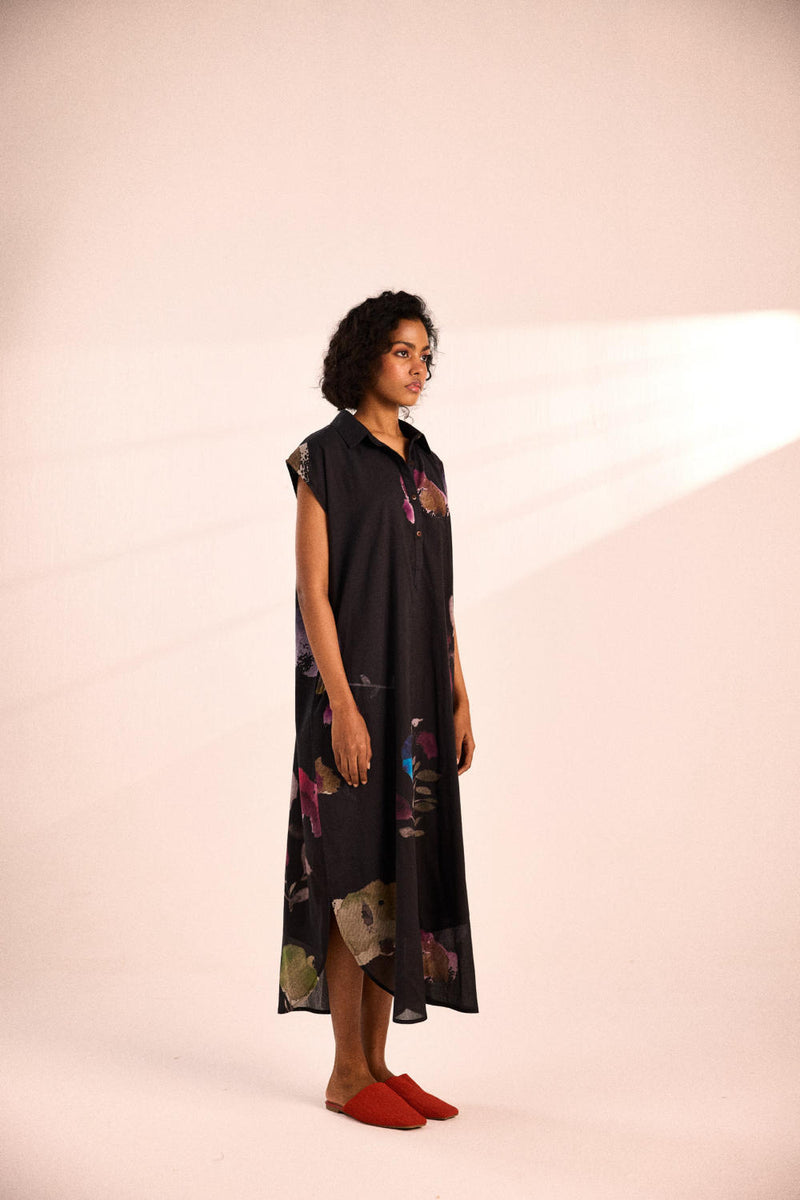 Bramble blooms Dress by Khara Kapas in black for women in Singapore
