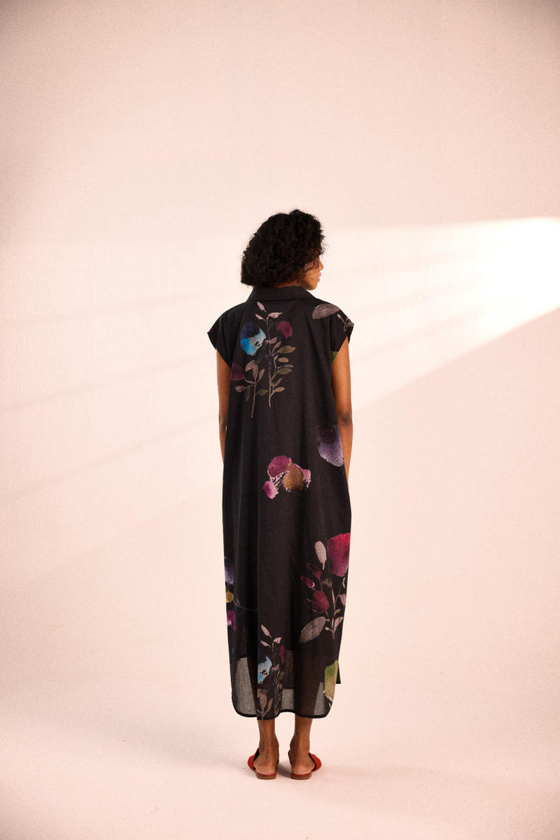 Bramble blooms Dress by Khara Kapas in black for women in Singapore