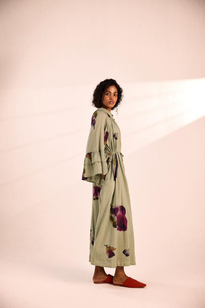 Garden mirage Dress by Khara Kapas in green for women in Singapore