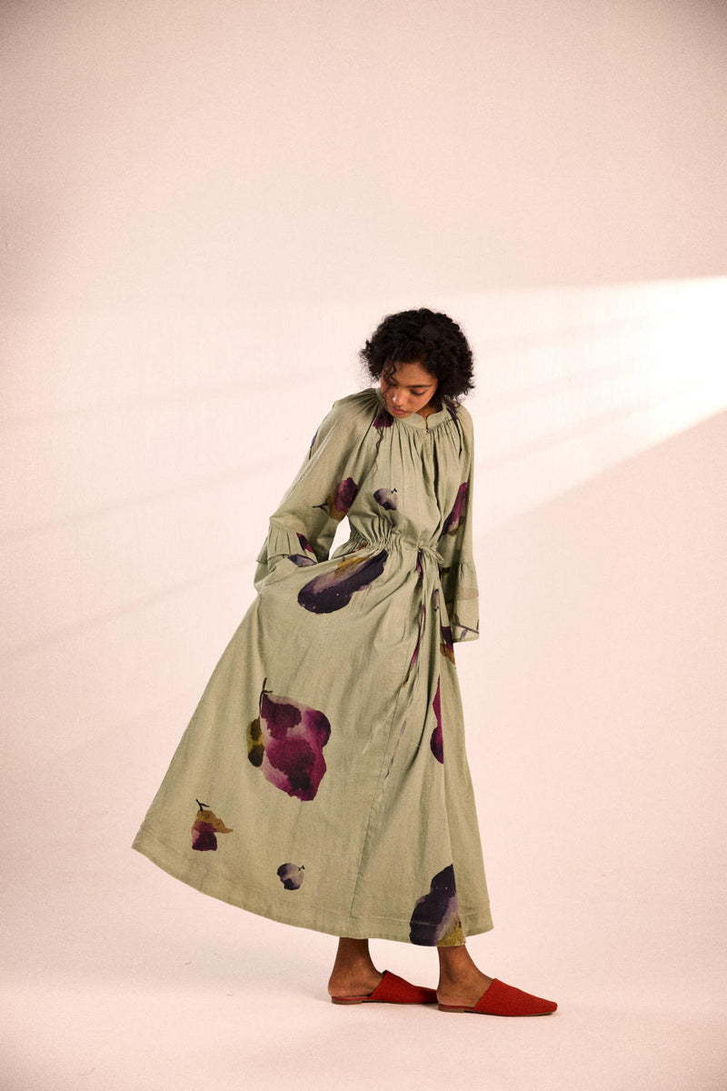 Garden mirage Dress by Khara Kapas in green for women in Singapore