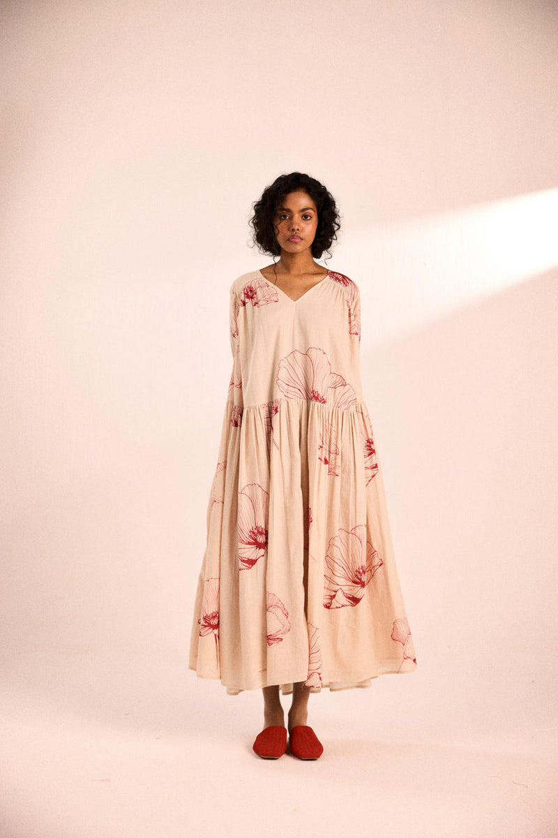 Floral sway dress by Khara Kapas for women in Singapore