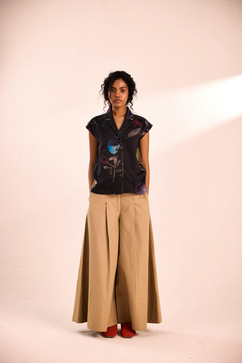 Night Bloom Top by Khara Kapas in black for women in Singapore