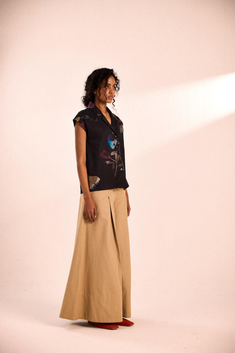 Night Bloom Top by Khara Kapas in black for women in Singapore