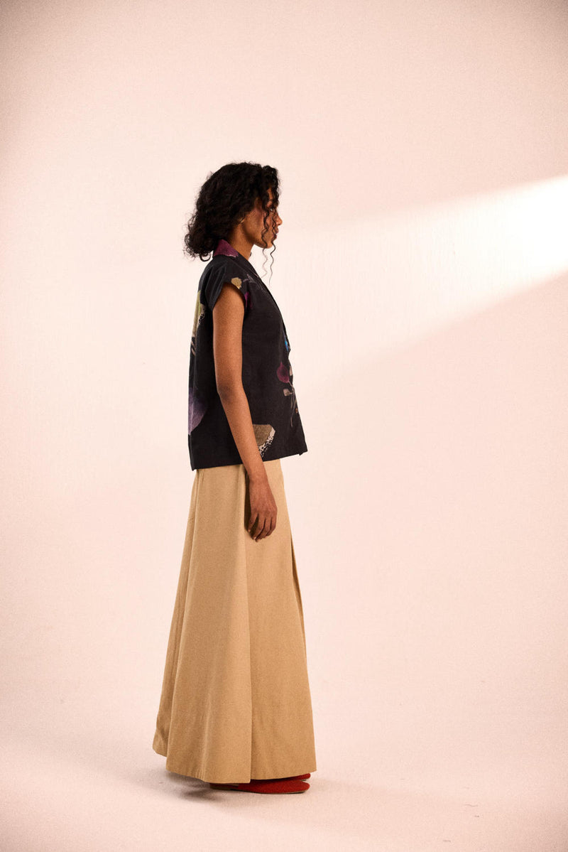 Night Bloom Top by Khara Kapas in black for women in Singapore