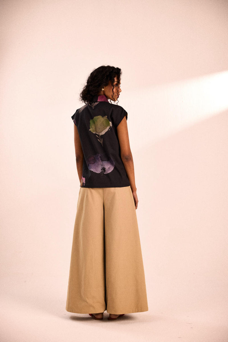 Night Bloom Top by Khara Kapas in black for women in Singapore