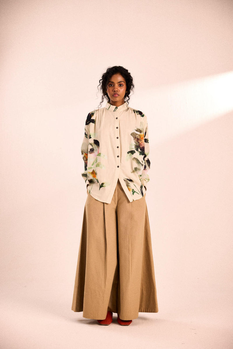 Morning bloom top by Khara Kapas in white for women in Singapore
