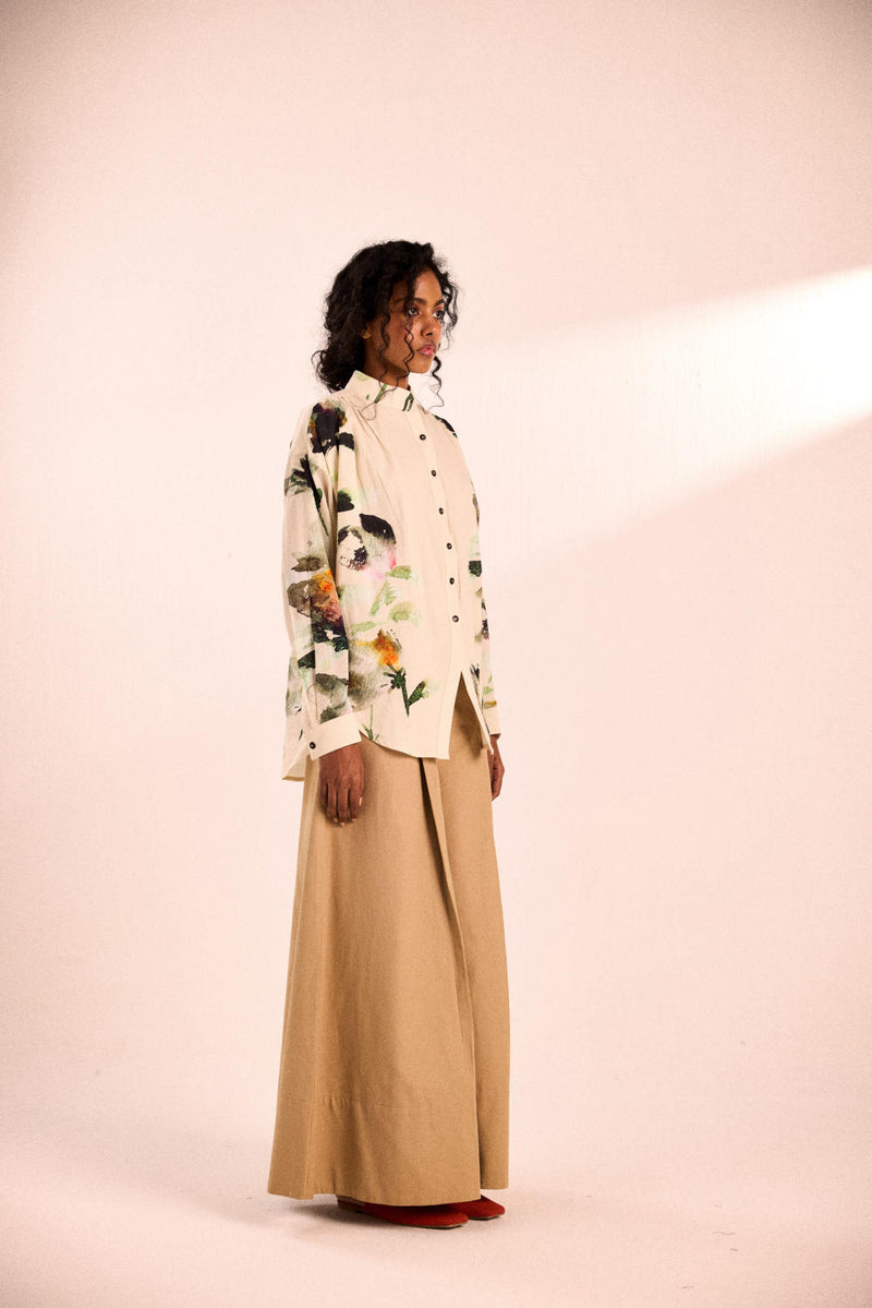 Morning bloom top by Khara Kapas in white for women in Singapore