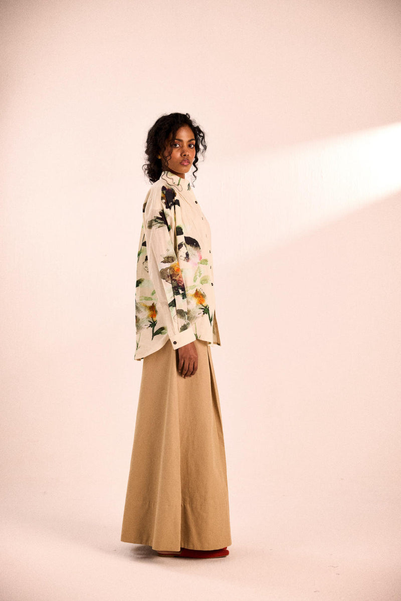 Morning bloom top by Khara Kapas in white for women in Singapore