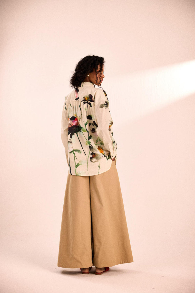 Morning bloom top by Khara Kapas in white for women in Singapore