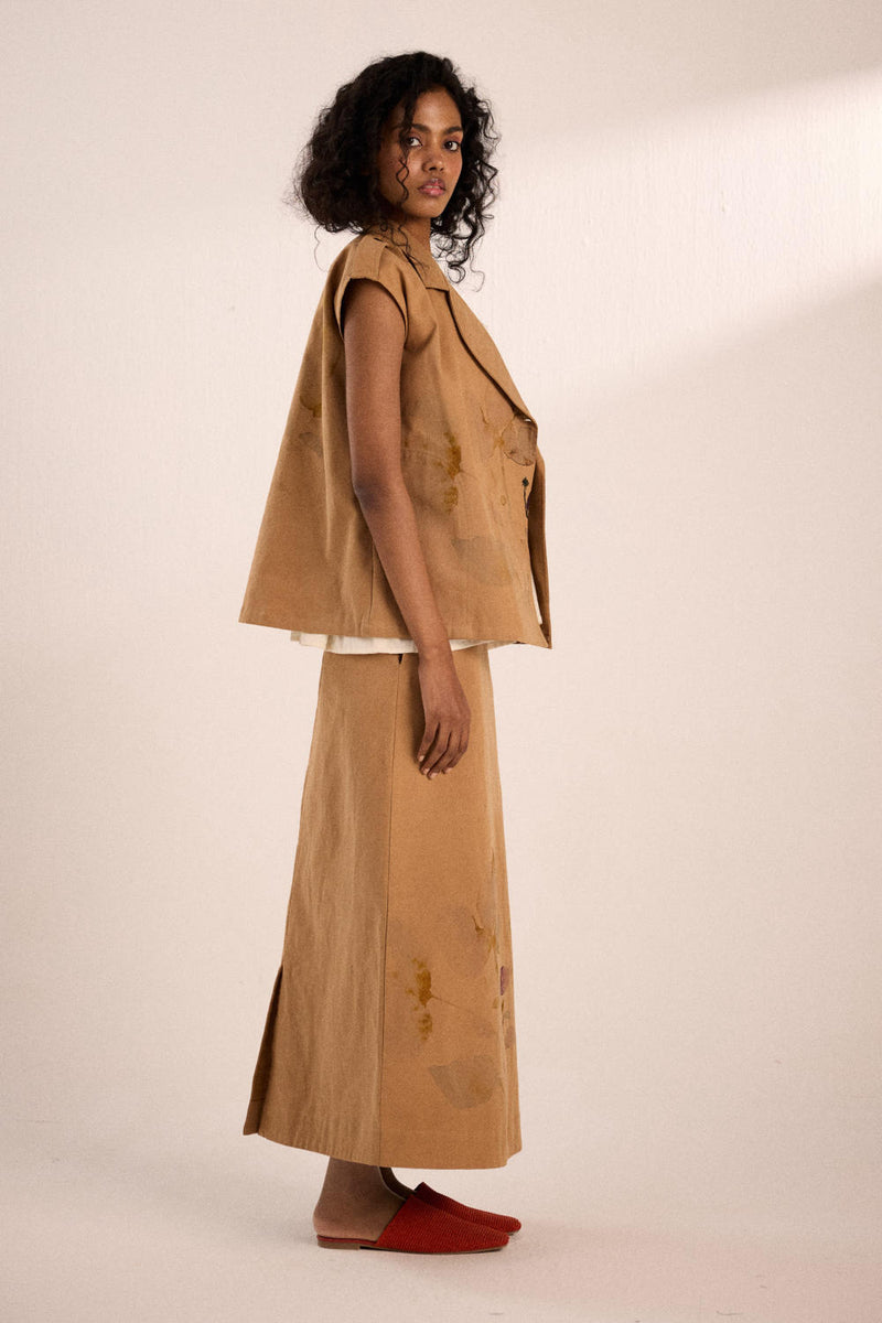 Prickled dreams co-ord set twill by Khara Kapas in brown for women in Singapore