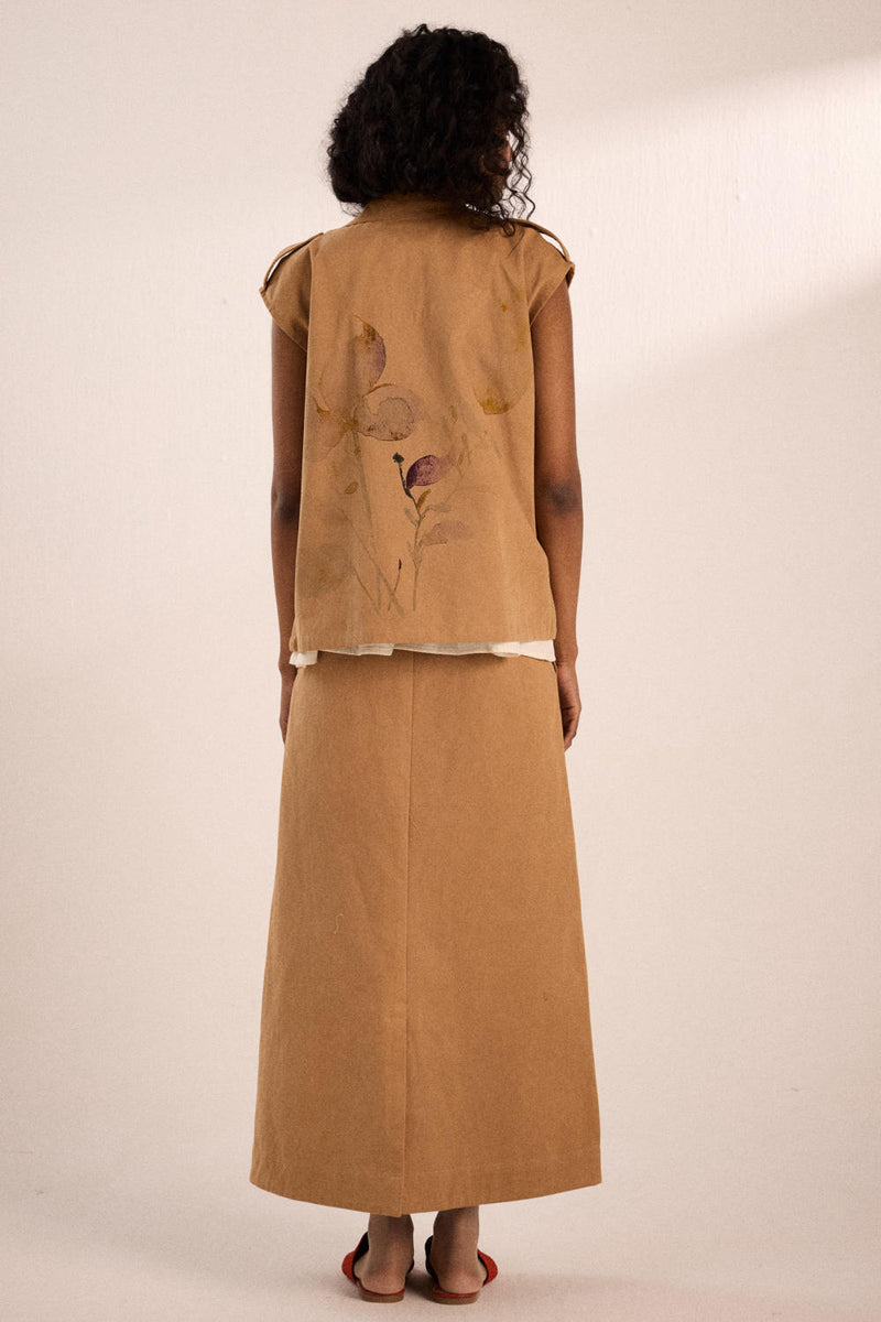 Prickled dreams co-ord set twill by Khara Kapas in brown for women in Singapore