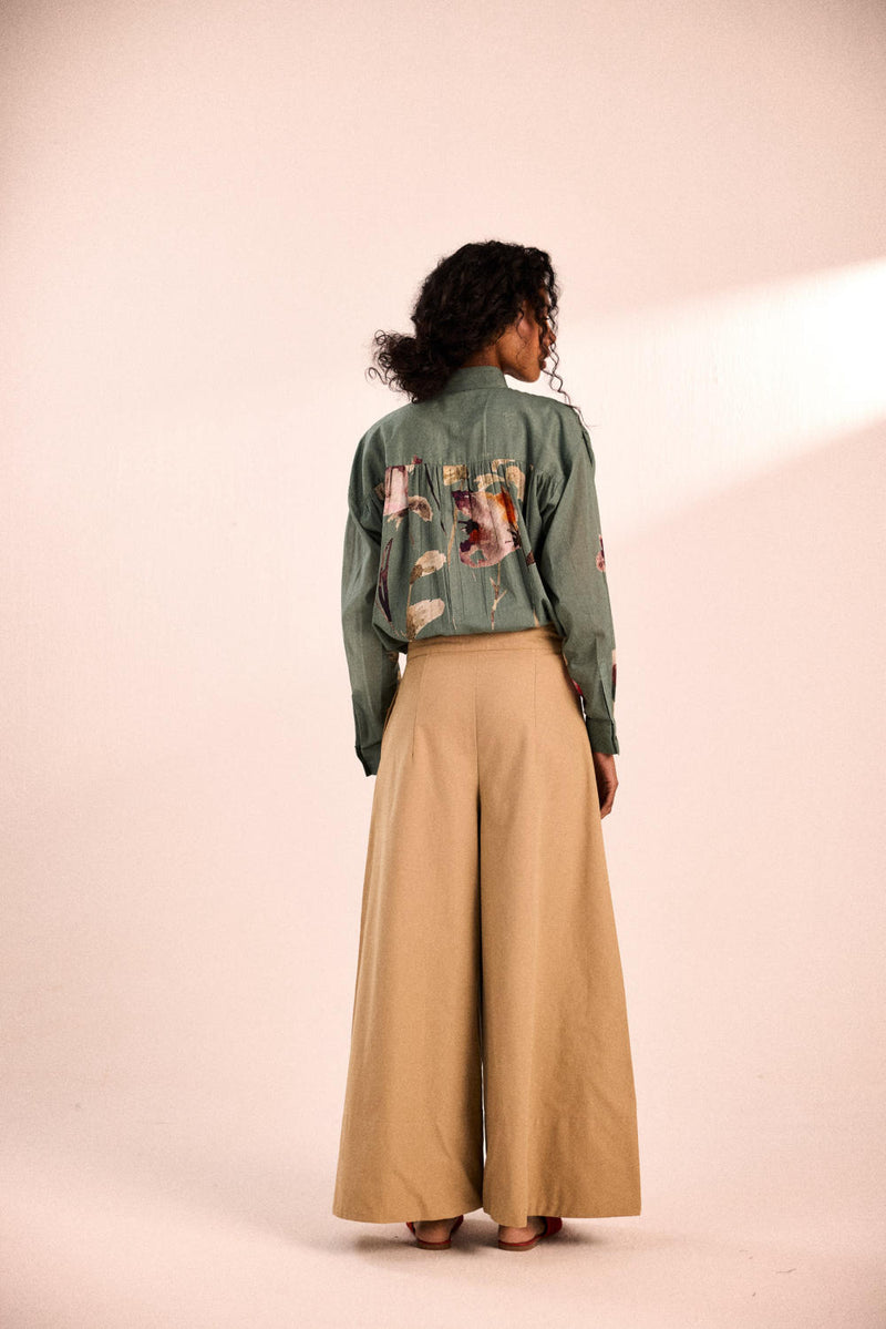 Morning coffee pants by Khara Kapas in brown for women in Singapore