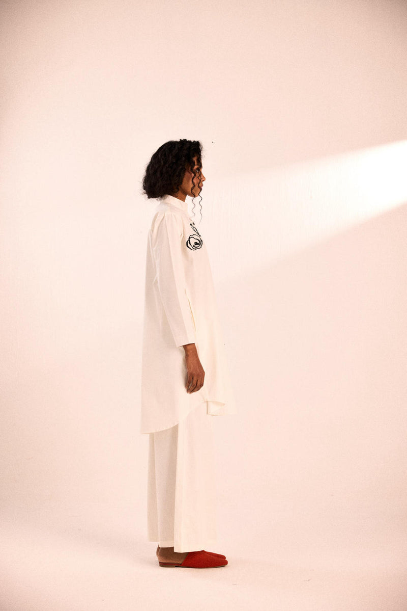 Lily dew co-ord set poplin by Khara Kapas in white for women in Singapore