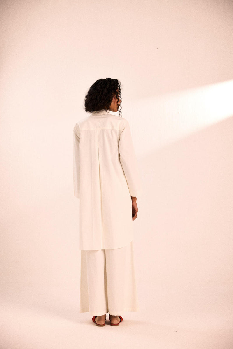 Lily dew co-ord set poplin by Khara Kapas in white for women in Singapore
