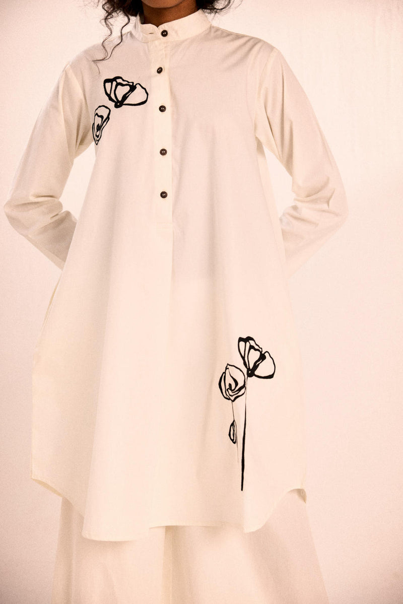 Lily dew co-ord set poplin by Khara Kapas in white for women in Singapore