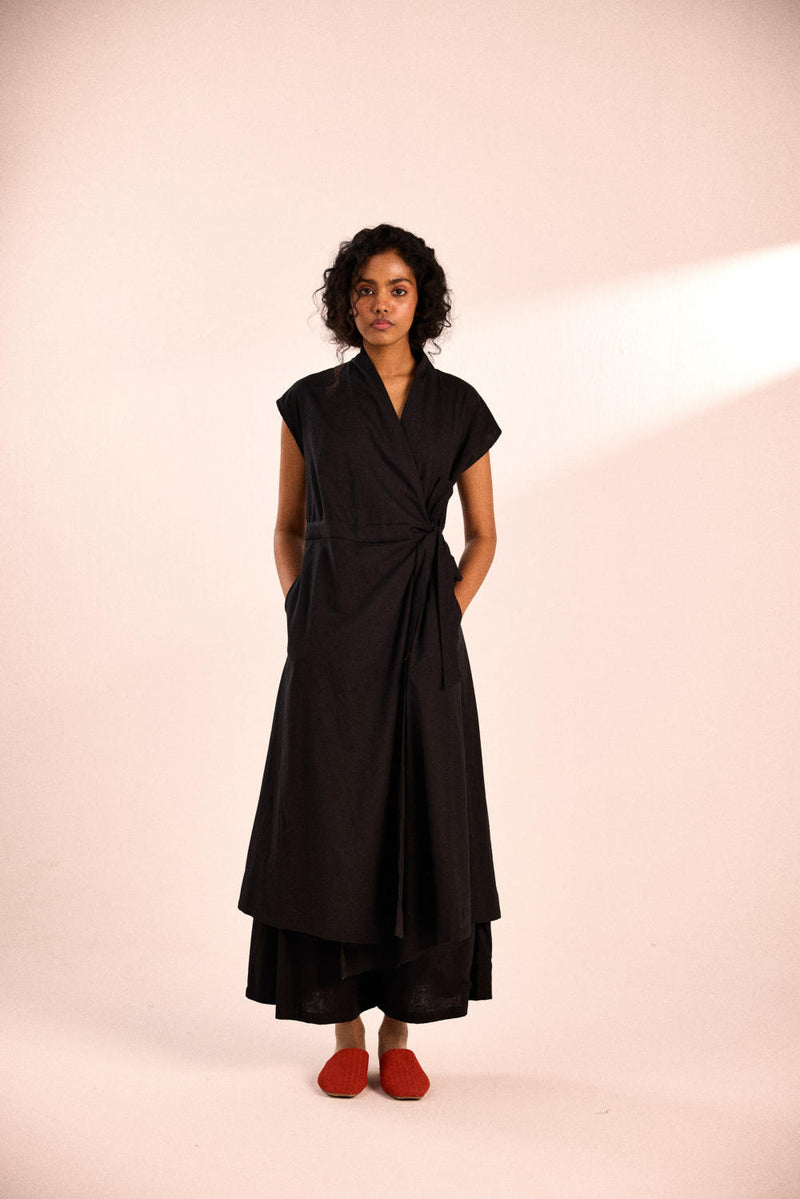 Ink bloom co-ord set by Khara Kapas in black for women in Singapore