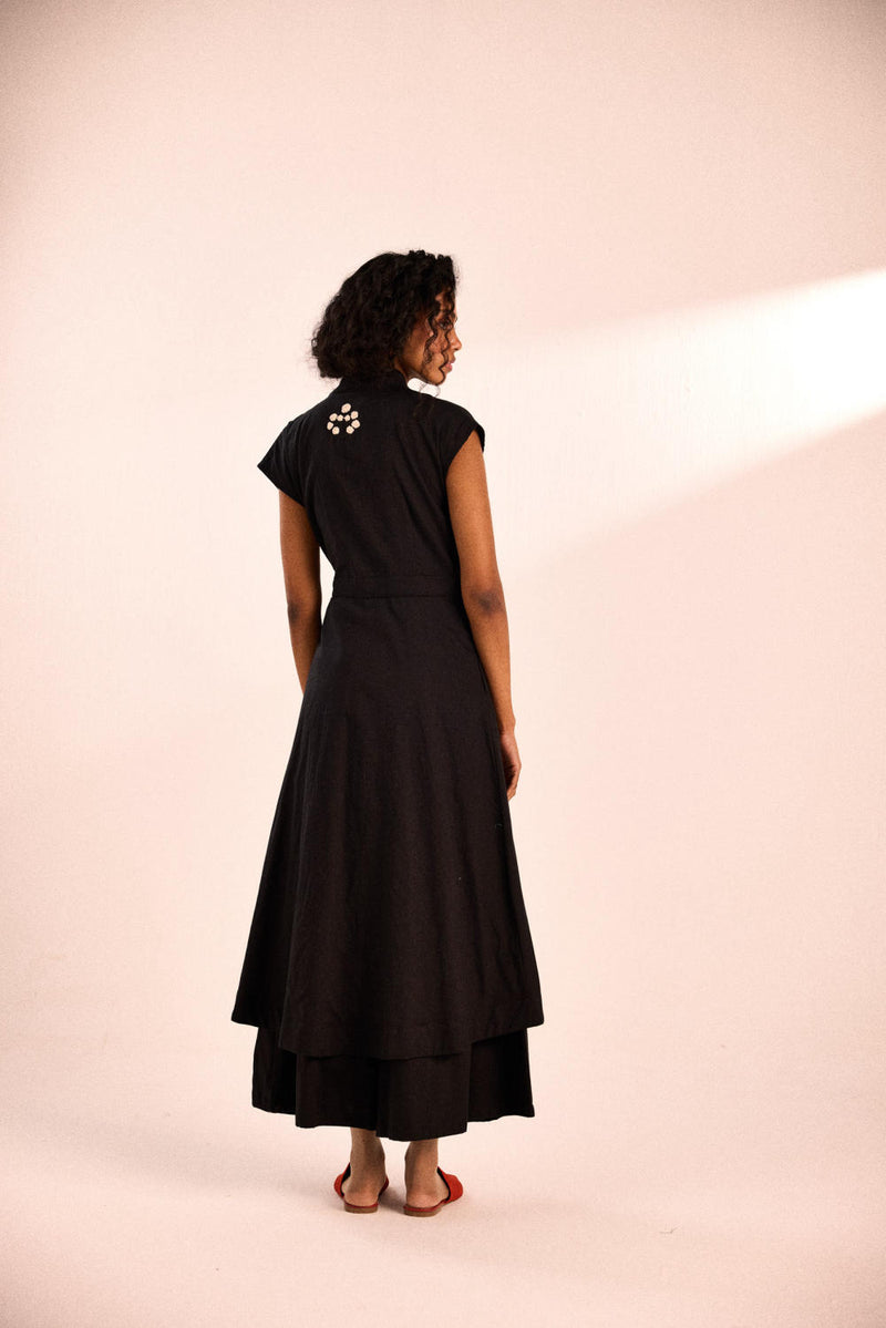 Ink bloom co-ord set by Khara Kapas in black for women in Singapore
