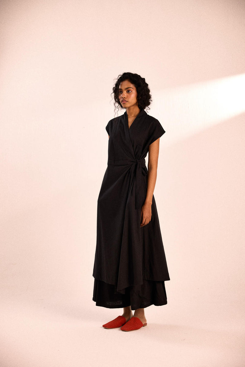 Ink bloom co-ord set by Khara Kapas in black for women in Singapore