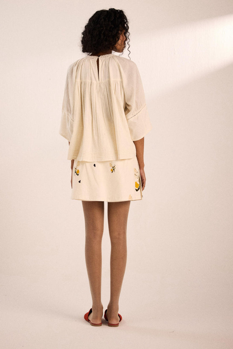 Breeze top by Khara Kapas in white for women in Singapore
