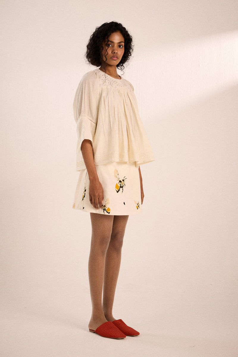 Breeze top by Khara Kapas in white for women in Singapore