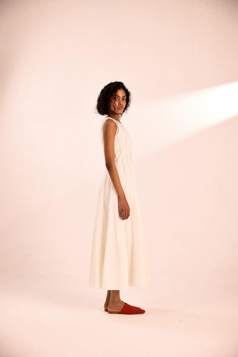 Daisy Dance Dress poplin by Khara Kapas in white for women in Singapore