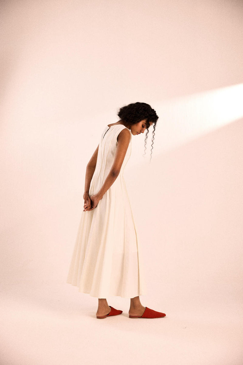 Daisy Dance Dress poplin by Khara Kapas in white for women in Singapore