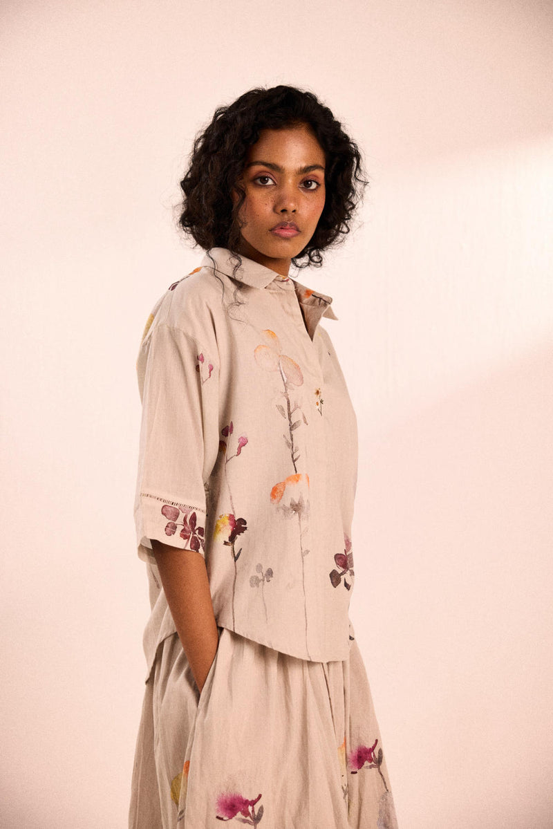 Oat Bloom skirt set by Khara Kapas for women in Singapore