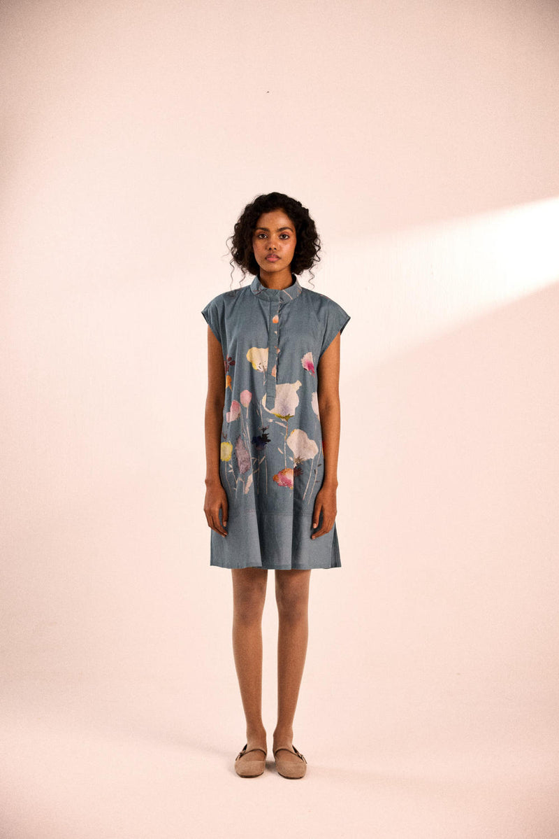 Seafoam dress cotton by Khara Kapas in blue for women in Singapore