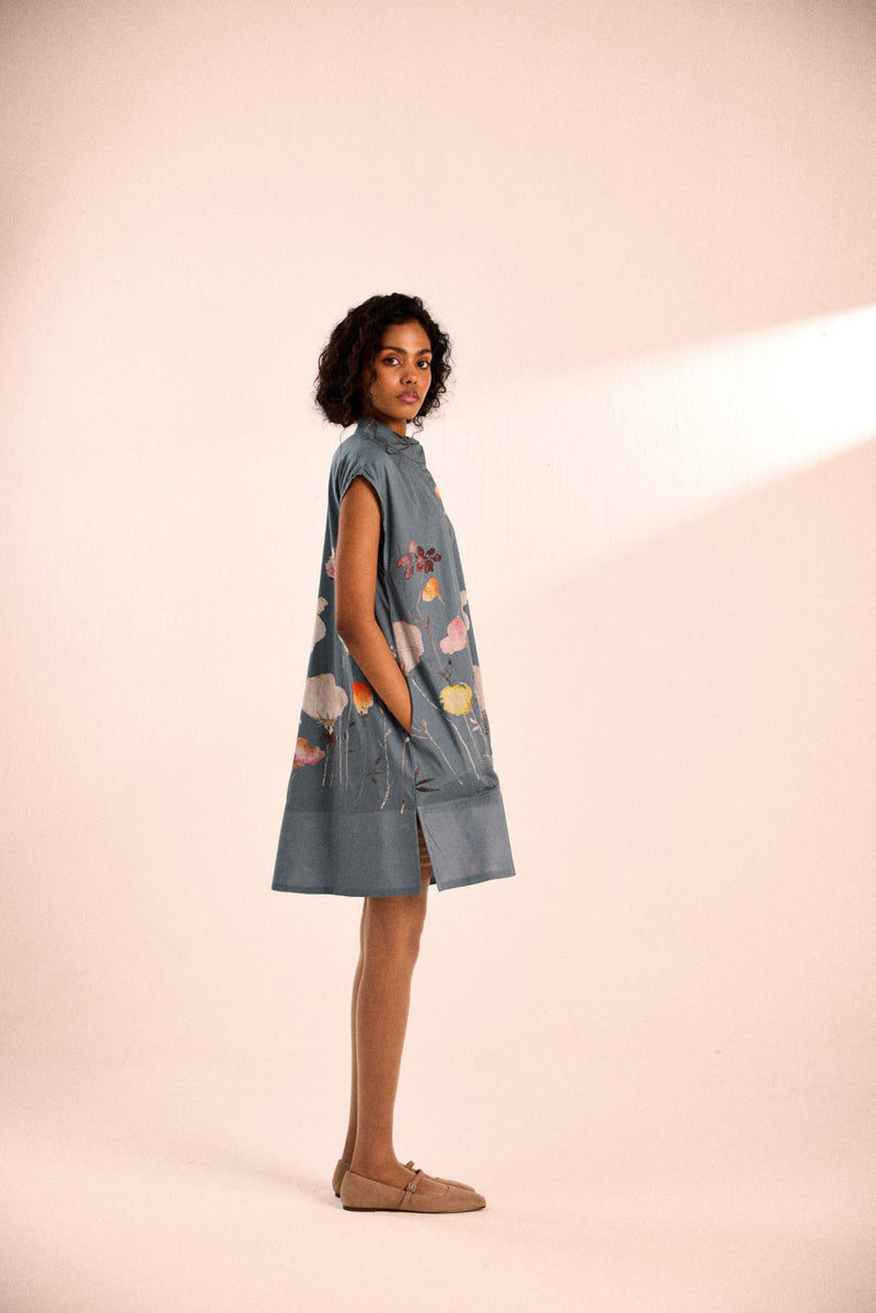 Seafoam dress cotton by Khara Kapas in blue for women in Singapore