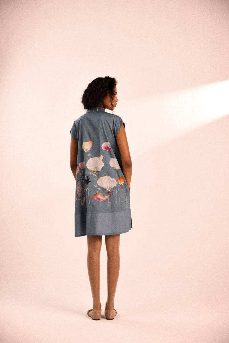 Seafoam dress cotton by Khara Kapas in blue for women in Singapore