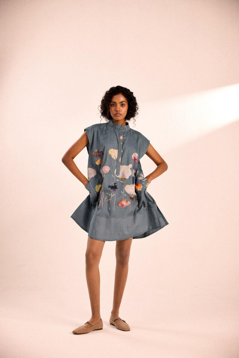Seafoam dress cotton by Khara Kapas in blue for women in Singapore