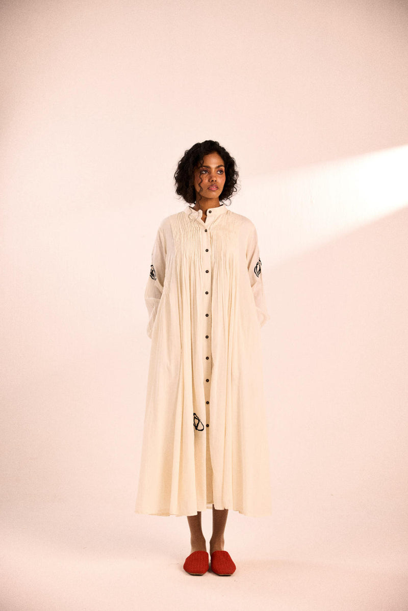 Frosted rose dress by Khara Kapas in white for women in Singapore