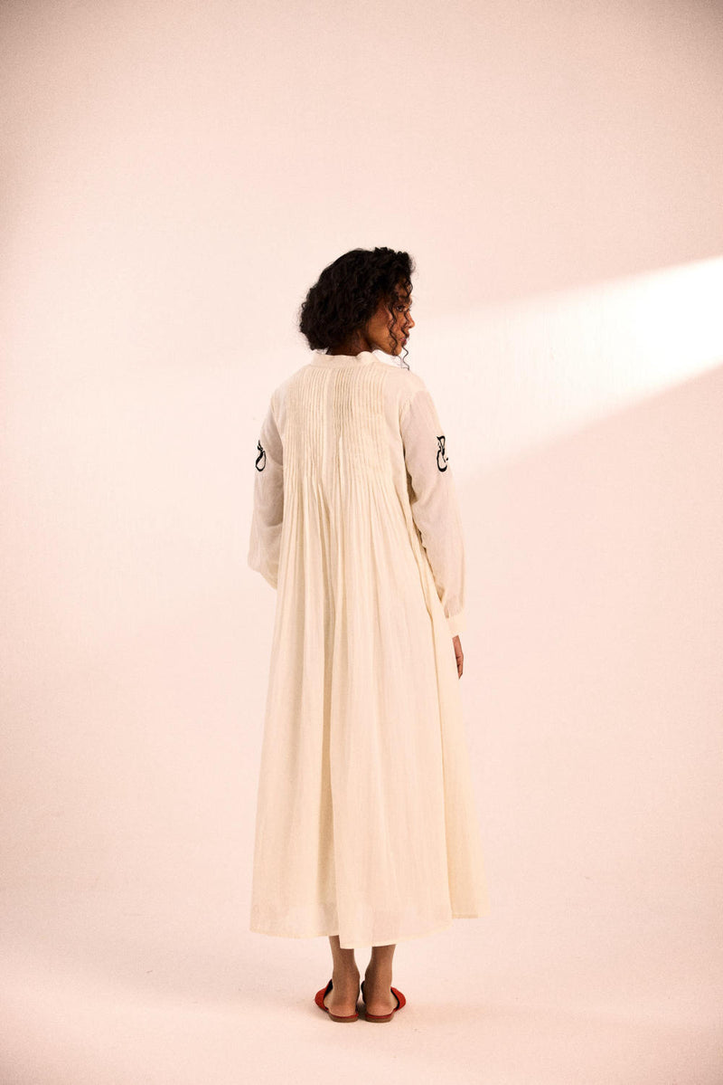 Frosted rose dress by Khara Kapas in white for women in Singapore