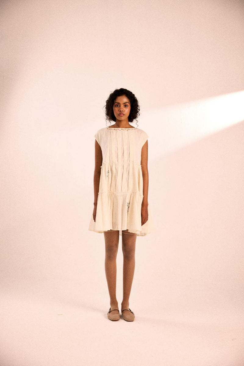 Vanilla veil dress by Khara Kapas in white for women in Singapore