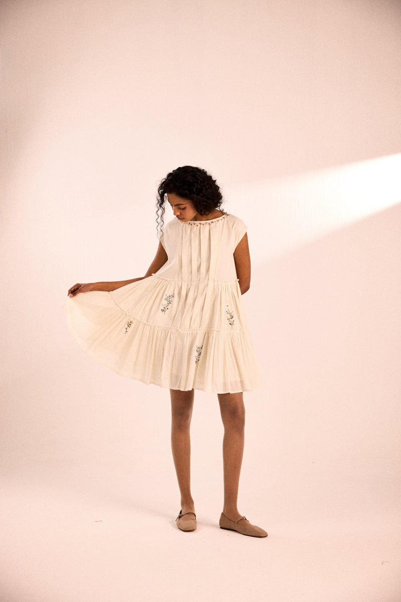 Vanilla veil dress by Khara Kapas in white for women in Singapore