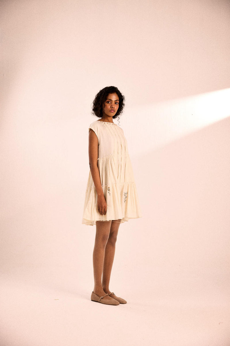 Vanilla veil dress by Khara Kapas in white for women in Singapore