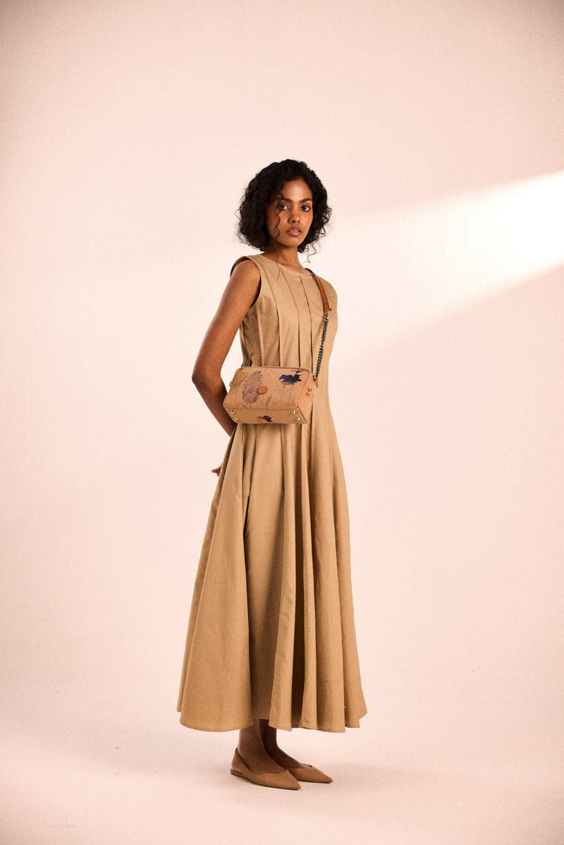 Espresso dress oxford by Khara Kapas in brown for women in Singapore